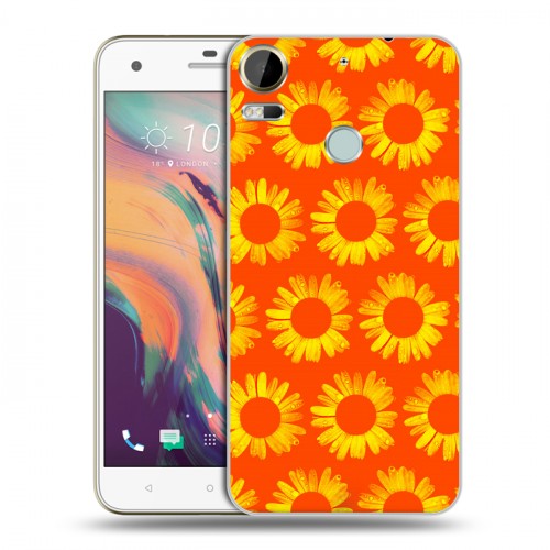Дизайнерский пластиковый чехол для HTC Desire 10 Pro Монохромные цветы