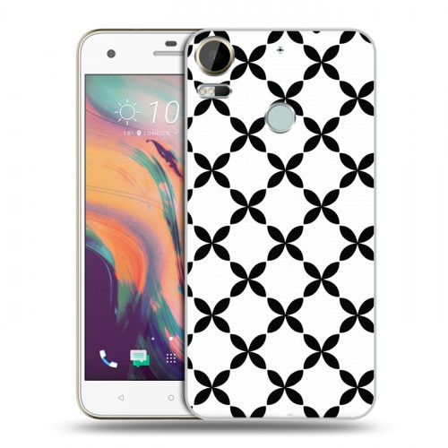 Дизайнерский силиконовый чехол для HTC Desire 10 Pro Черно-белые фантазии