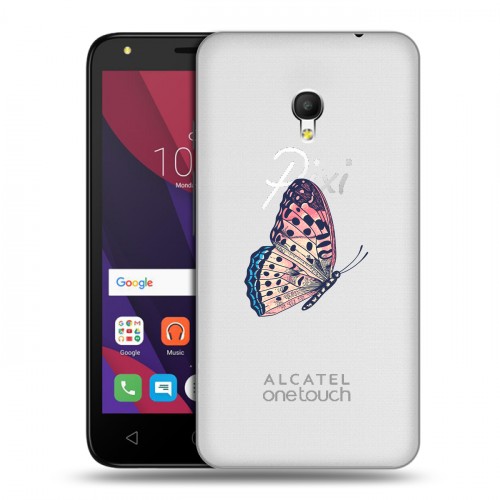 Полупрозрачный дизайнерский пластиковый чехол для Alcatel Pixi 4 (5) 5010D прозрачные Бабочки 