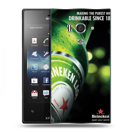 Дизайнерский силиконовый чехол для Sony Xperia acro S Heineken