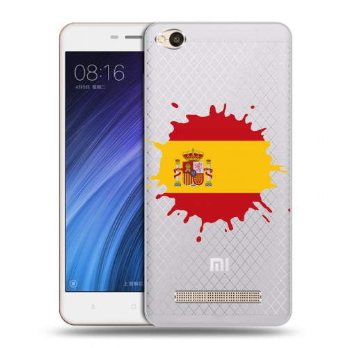 Полупрозрачный дизайнерский пластиковый чехол для Xiaomi RedMi 4A флаг Испании
