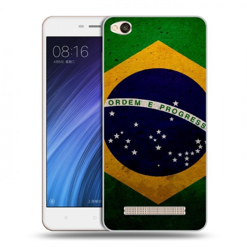 Дизайнерский силиконовый чехол для Xiaomi RedMi 4A Флаг Бразилии