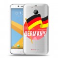 Полупрозрачный дизайнерский пластиковый чехол для HTC 10 evo Флаг Германии