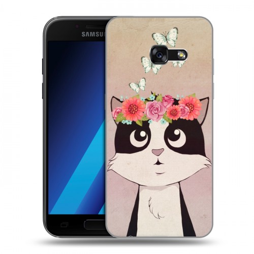 Дизайнерский силиконовый чехол для Samsung Galaxy A7 (2017) Животные с цветами