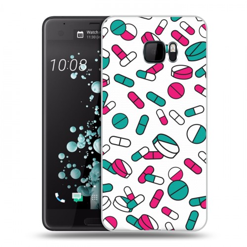 Дизайнерский пластиковый чехол для HTC U Ultra Разноцветные таблетки