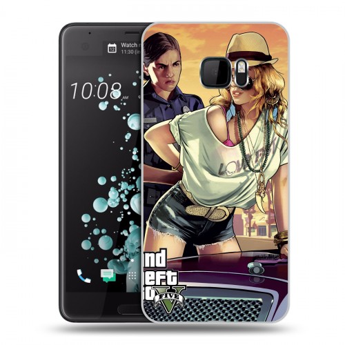 Дизайнерский пластиковый чехол для HTC U Ultra GTA