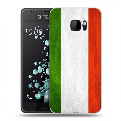 Дизайнерский пластиковый чехол для HTC U Ultra Флаг Италии