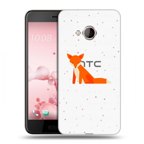 Полупрозрачный дизайнерский пластиковый чехол для HTC U Play Прозрачные лисы