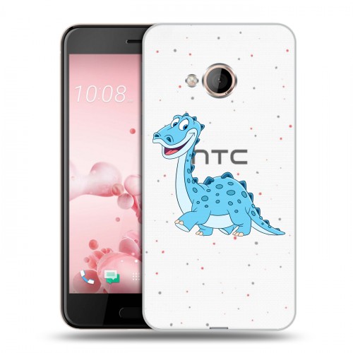 Полупрозрачный дизайнерский пластиковый чехол для HTC U Play Прозрачные Драконы