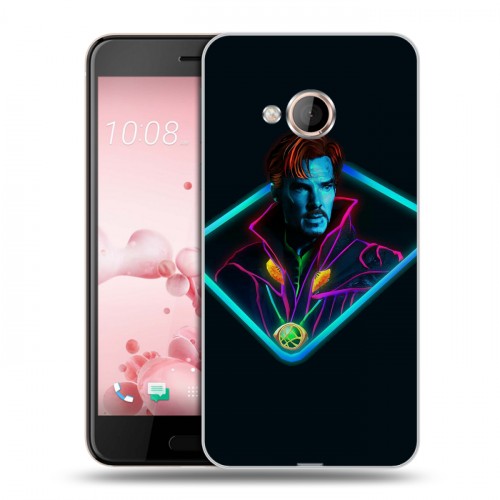 Дизайнерский силиконовый чехол для HTC U Play Неоновые супергерои