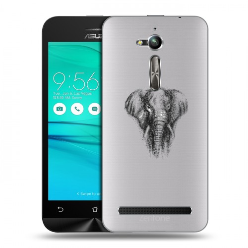 Полупрозрачный дизайнерский пластиковый чехол для ASUS ZenFone Go ZB500KL Прозрачные слоны