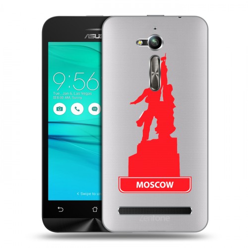 Полупрозрачный дизайнерский пластиковый чехол для ASUS ZenFone Go ZB500KL Прозрачные города России