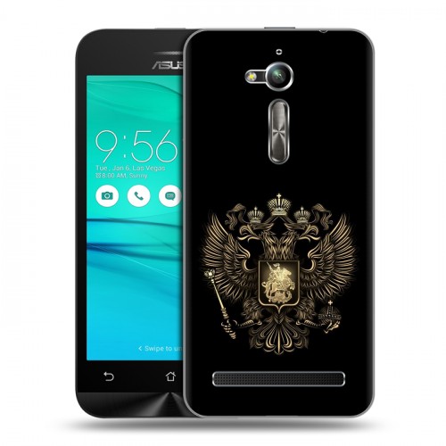 Дизайнерский пластиковый чехол для ASUS ZenFone Go ZB500KL герб России золотой