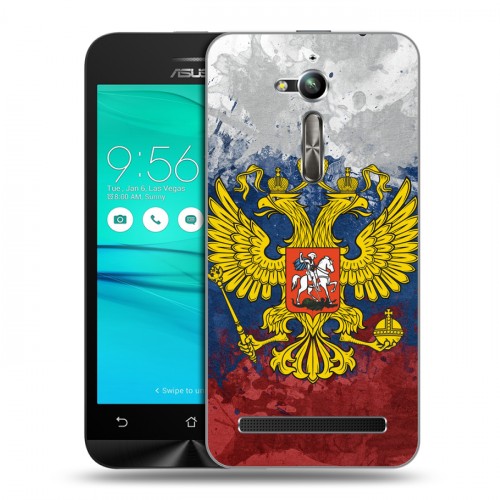 Дизайнерский пластиковый чехол для ASUS ZenFone Go ZB500KL Российский флаг и герб