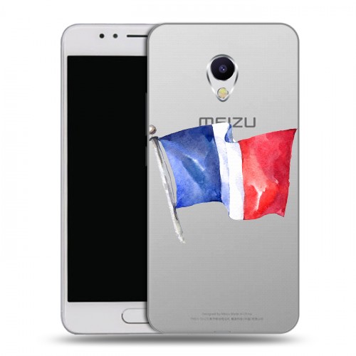 Полупрозрачный дизайнерский пластиковый чехол для Meizu M5s Флаг Франции