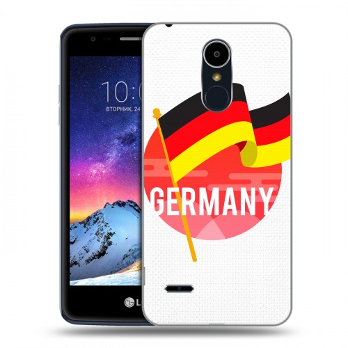 Полупрозрачный дизайнерский пластиковый чехол для LG K8 (2017) Флаг Германии
