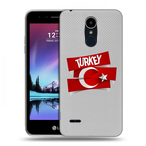 Полупрозрачный дизайнерский пластиковый чехол для LG K7 (2017) Флаг Турции