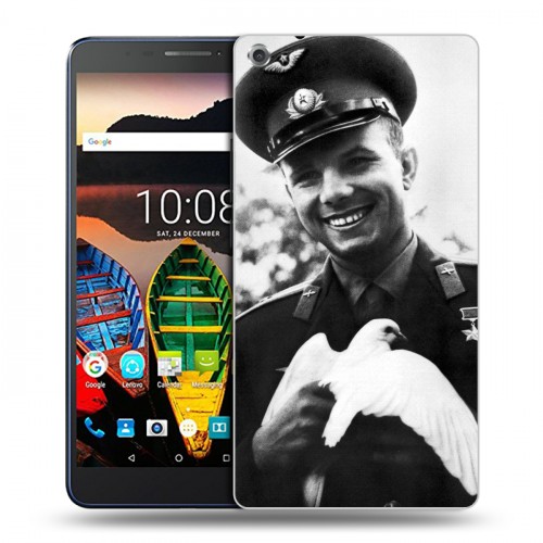 Дизайнерский силиконовый чехол для Lenovo Tab 3 7 Plus Юрий Гагарин