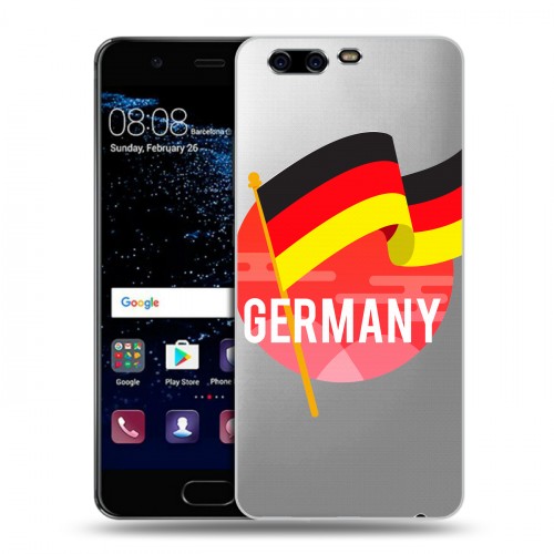 Полупрозрачный дизайнерский пластиковый чехол для Huawei P10 Флаг Германии
