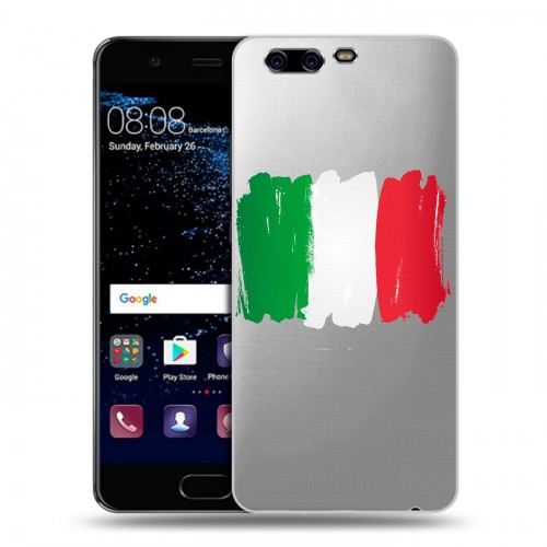 Полупрозрачный дизайнерский пластиковый чехол для Huawei P10 Флаг Италии