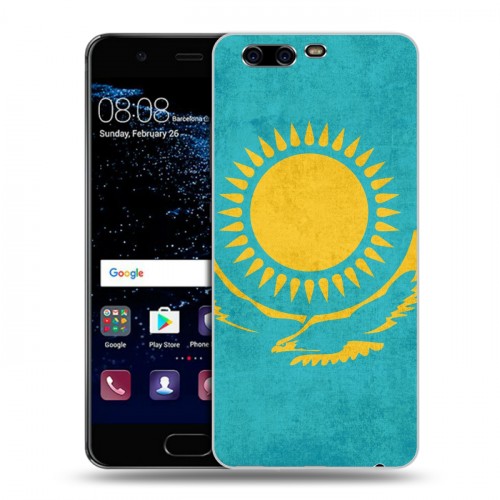 Дизайнерский пластиковый чехол для Huawei P10 Флаг Казахстана