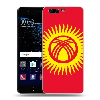 Дизайнерский силиконовый чехол для Huawei P10 Plus флаг Киргизии (на заказ)