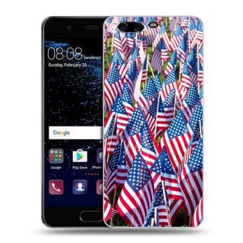Дизайнерский силиконовый чехол для Huawei P10 Plus Флаг США (на заказ)
