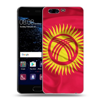 Дизайнерский силиконовый чехол для Huawei P10 Plus Флаг Киргизии (на заказ)