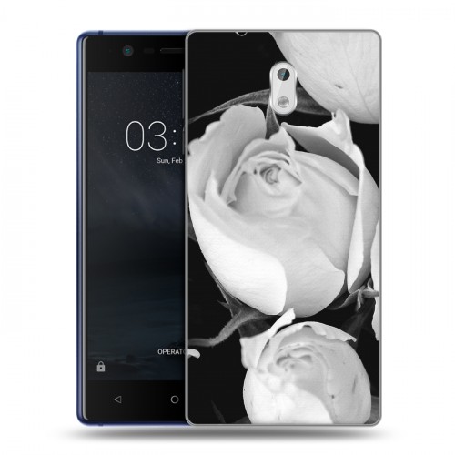 Дизайнерский пластиковый чехол для Nokia 3 Монохромные цветы