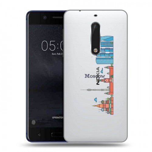 Полупрозрачный дизайнерский пластиковый чехол для Nokia 5 Москва