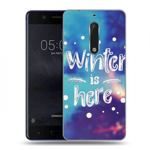 Дизайнерский пластиковый чехол для Nokia 5 новогодний принт
