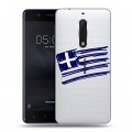 Полупрозрачный дизайнерский пластиковый чехол для Nokia 5 флаг греции