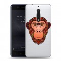 Полупрозрачный дизайнерский пластиковый чехол для Nokia 5 Прозрачные обезьяны