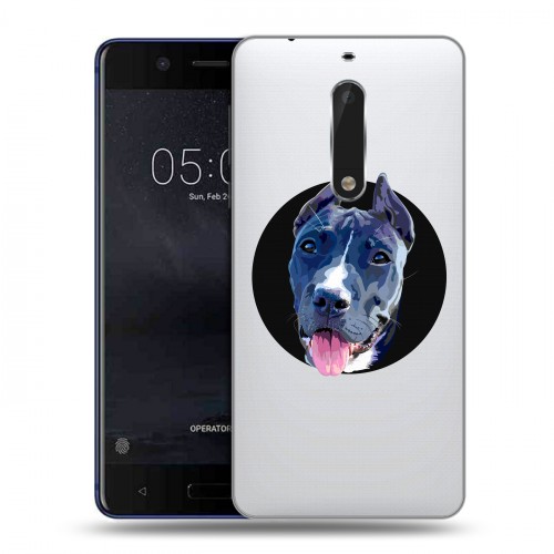 Полупрозрачный дизайнерский пластиковый чехол для Nokia 5 Прозрачные собаки