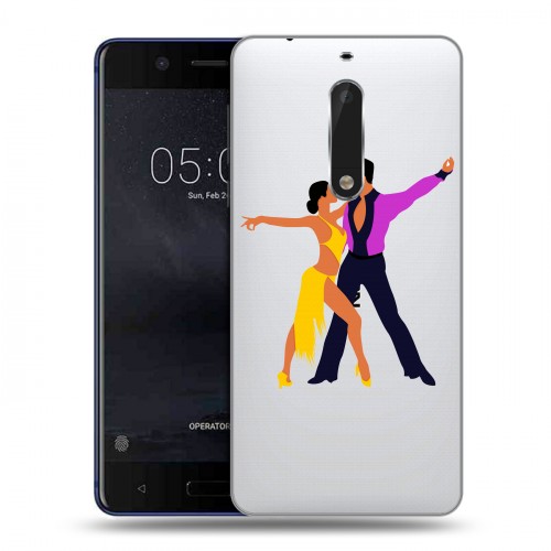 Полупрозрачный дизайнерский пластиковый чехол для Nokia 5 Прозрачные танцоры 
