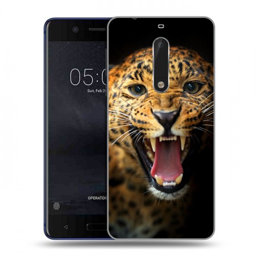 Дизайнерский пластиковый чехол для Nokia 5 Леопард
