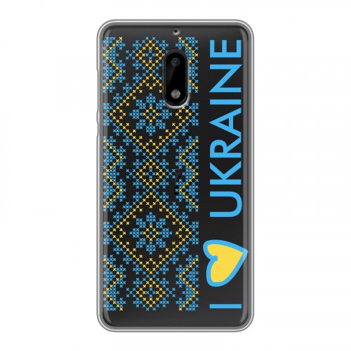 Полупрозрачный дизайнерский пластиковый чехол для Nokia 6 Флаг Украины