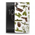 Полупрозрачный дизайнерский пластиковый чехол для Sony Xperia XZs Стикеры к Дню Победы