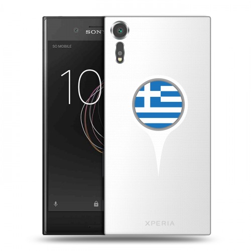 Полупрозрачный дизайнерский пластиковый чехол для Sony Xperia XZs флаг греции