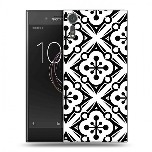 Дизайнерский пластиковый чехол для Sony Xperia XZs Черно-белые фантазии