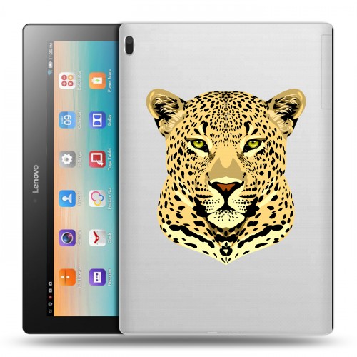 Дизайнерский силиконовый чехол для Lenovo Tab 4 10 Прозрачные леопарды