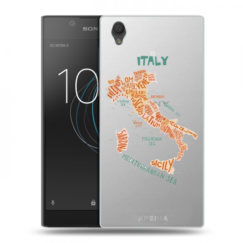 Полупрозрачный дизайнерский пластиковый чехол для Sony Xperia L1 Флаг Италии