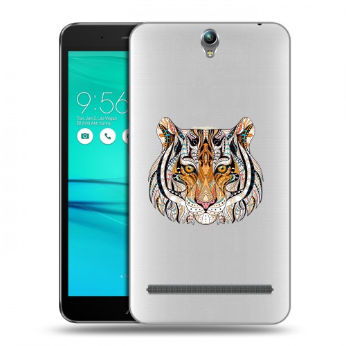 Полупрозрачный дизайнерский пластиковый чехол для ASUS ZenFone Go ZB690KG Прозрачные тигры