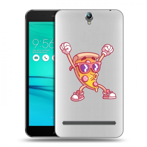 Полупрозрачный дизайнерский пластиковый чехол для ASUS ZenFone Go ZB690KG Прозрачная Пицца