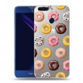 Полупрозрачный дизайнерский пластиковый чехол для Huawei Honor 8 Pro Прозрачные пончики