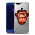 Полупрозрачный дизайнерский пластиковый чехол для Huawei Honor 8 Pro Прозрачные обезьяны