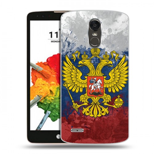 Дизайнерский пластиковый чехол для LG Stylus 3 Российский флаг и герб