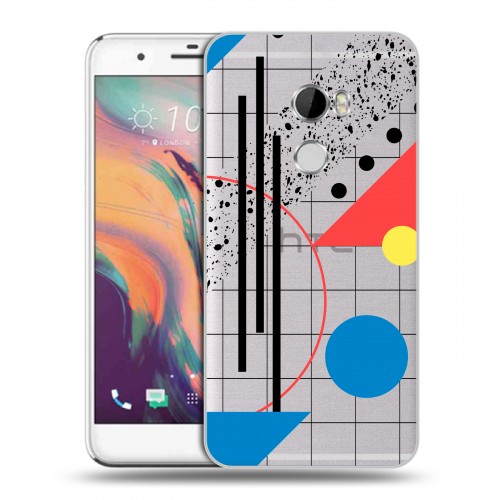 Полупрозрачный дизайнерский пластиковый чехол для HTC One X10 Абстракции 3