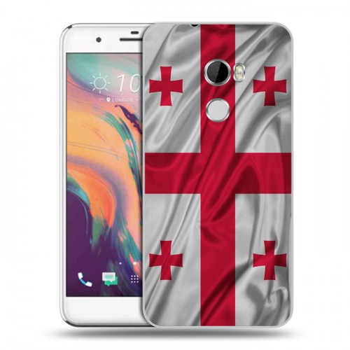 Дизайнерский пластиковый чехол для HTC One X10 Флаг Грузии