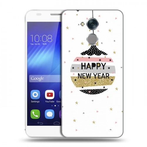 Дизайнерский пластиковый чехол для Huawei Honor 6C новогодний принт